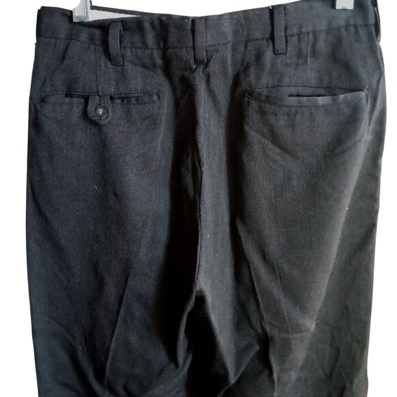 Vintage 26x28 Dress Pants 1970's Brent Steel Zipper Distress Lawyer Charcoal - Picture 3 of 6